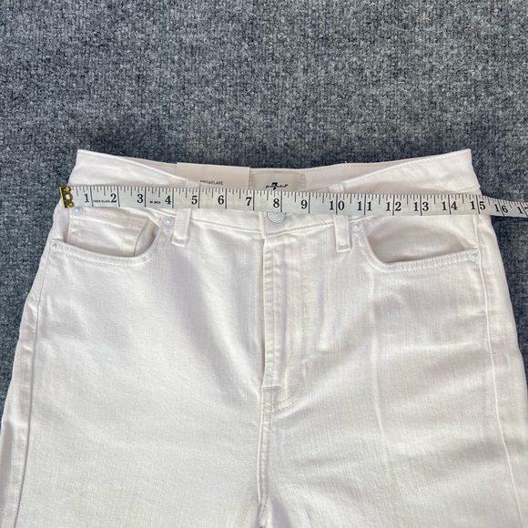 7 For All Mankind Women’s MegaFlare Jeans Size 29 NWT High Rise Clean White Wash - Picture 11 of 16